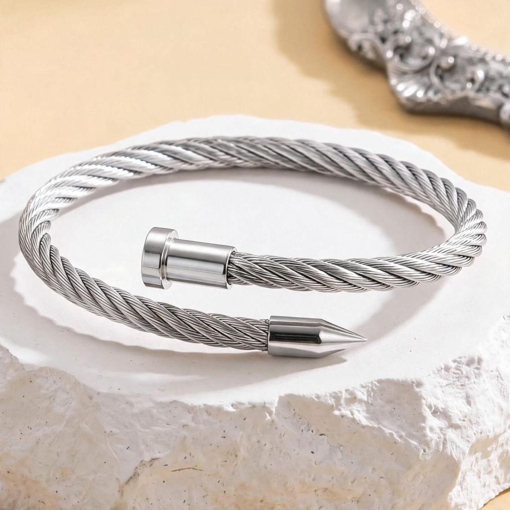 High-Grade Stainless Steel Diamond Inlaid Versatile Bracelet for Girls