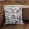 2D Floral Embroidered Pattern Digital Pillow Covers Pattern Cushion Cover Suitable For Sofa Bedroom Car Pillow Cover
