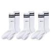 BEAMS School 28cm Double 174615 WT Three-Quarter Socks, 3-Pair Set, Length, Stripe,