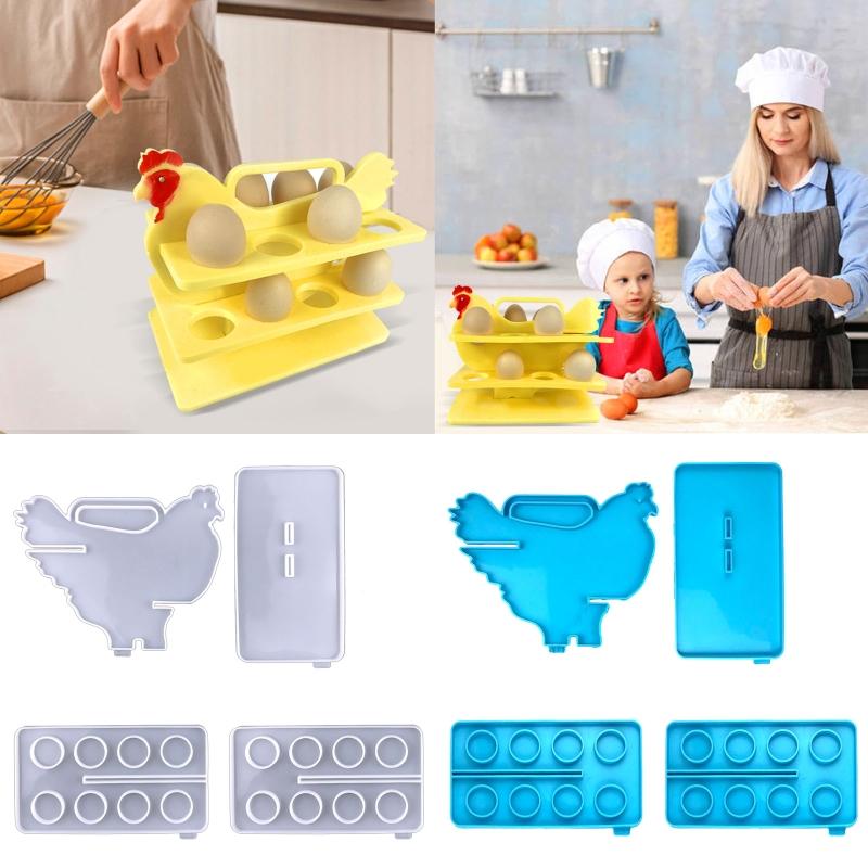 Silicone Egg Tray Storage Epoxy Casting Molds Egg Holder Resin Molds for DIY Art Resin Craft Refrigerator Kitchen