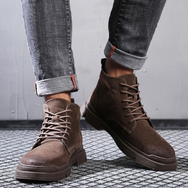 New Martin boots men's high-top British style autumn short boots winter men's shoes men's medium-top boots men's trendy tooling boots