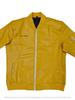 Stylische Gelbe Jacke Herren Bomber Biker Weiche Lammfell Lederjacke Handarbeit