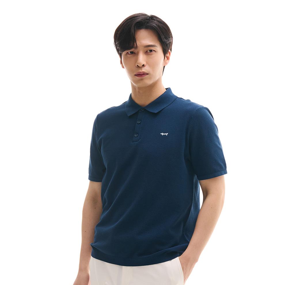 Louis Castel Men S Summer Muted Tone Simple Collared Short Sleeve Sweater See Notation/105
