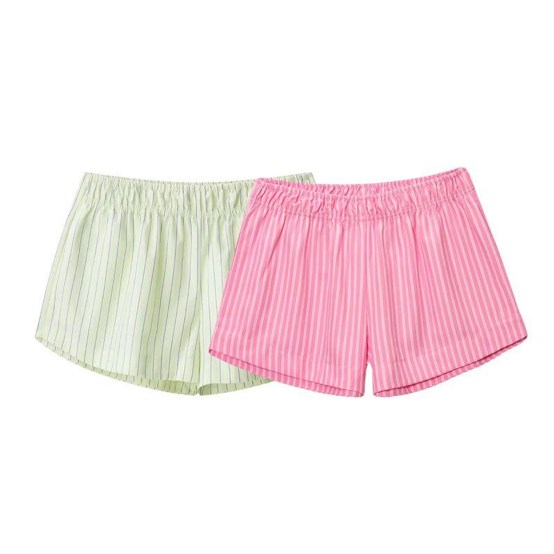 Kaslead New Arrival Women's Clothing Fashion Style Fashion Minimalist Stripes Poplin Shorts 3152439