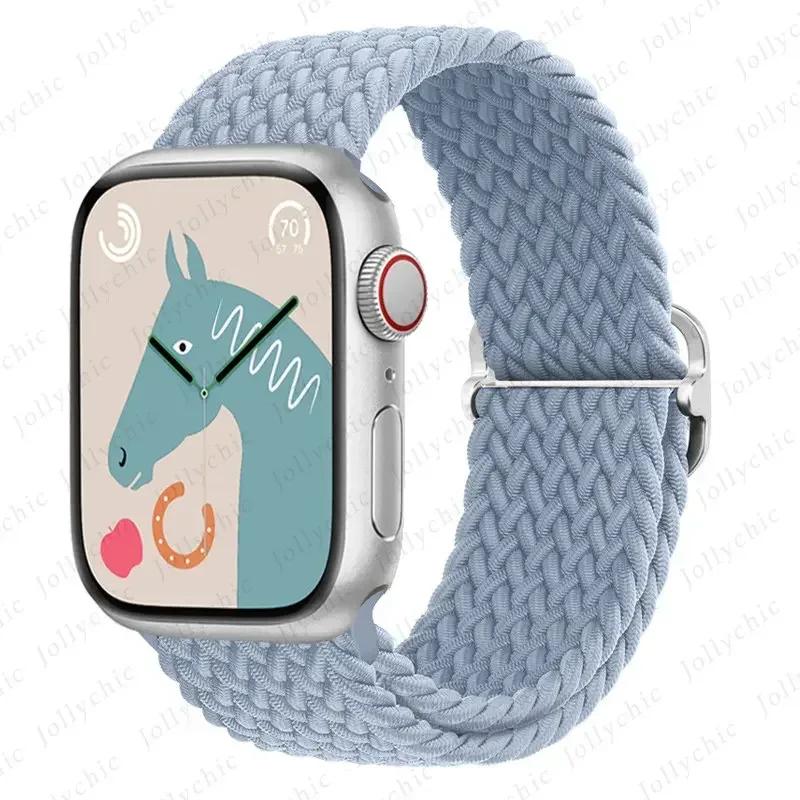 Braided Solo Loop For Apple Watch Ultra Band 40mm 44mm 41mm 38mm 49mm 45mm Elastic Nylon Bracelet iWatch Series 9 8 7 3 Se Strap