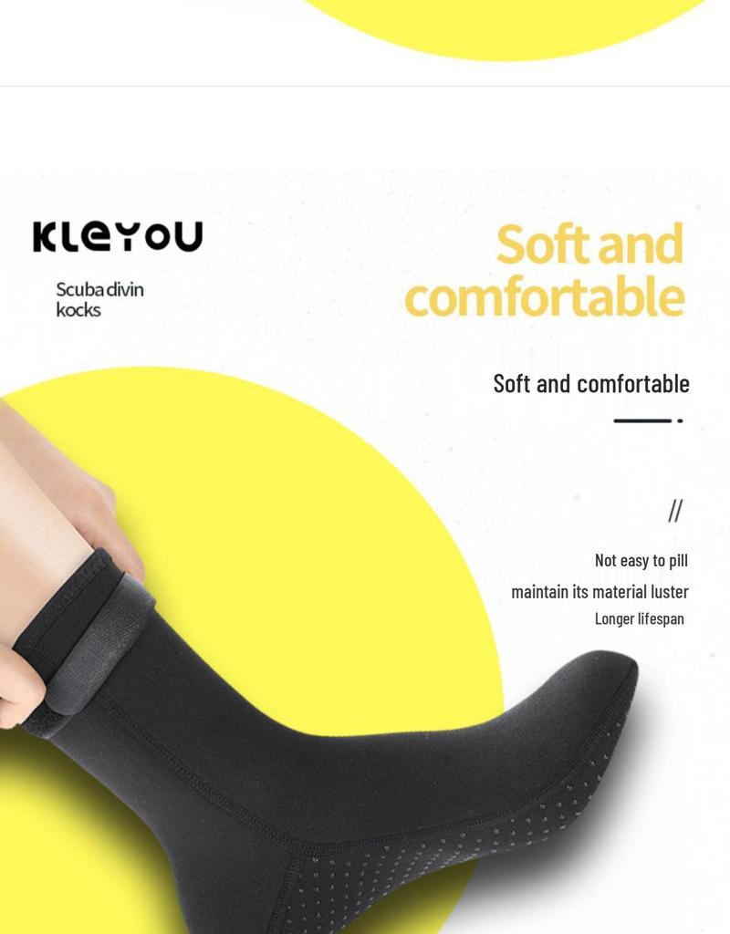 3mm Thick Anti-Sting Surfing & Diving Socks – Warm, Soft Sole for Snorkeling, Swimming & Beach Activities, Unisex