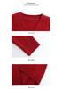 Year of the Rat Women's Red V-neck Jacquard Sweater - Spring/Autumn Pullover