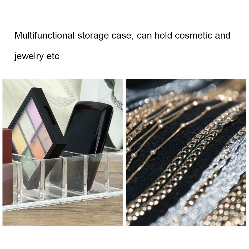 Transparent Compartment Acrylic Makeup Cosmetic Holder Storage Box Case Jewelry Organizer