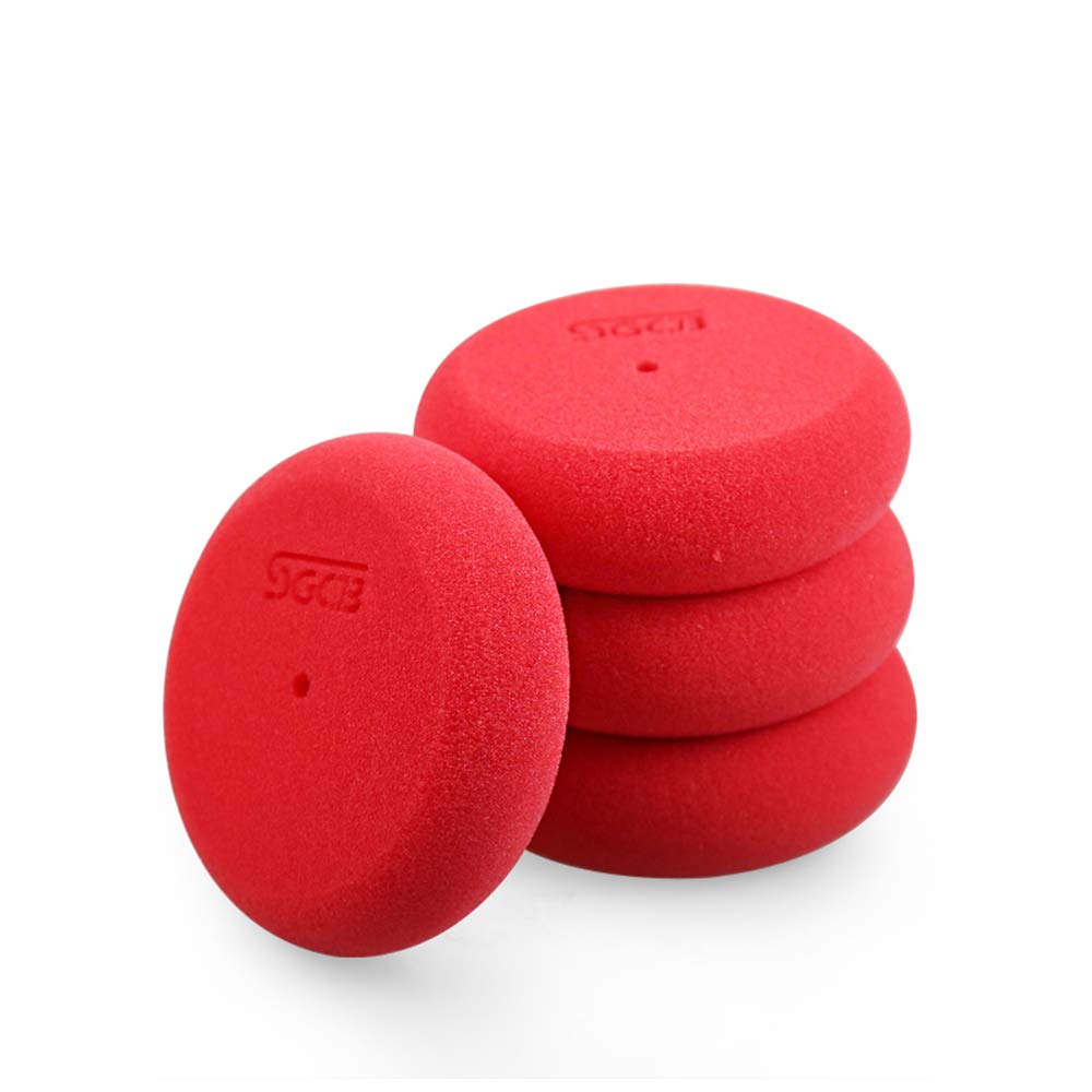 SGCB Foam Applicator Pads for Car Edgeless 3.7 Inch Diameter Hand Polishing Pads