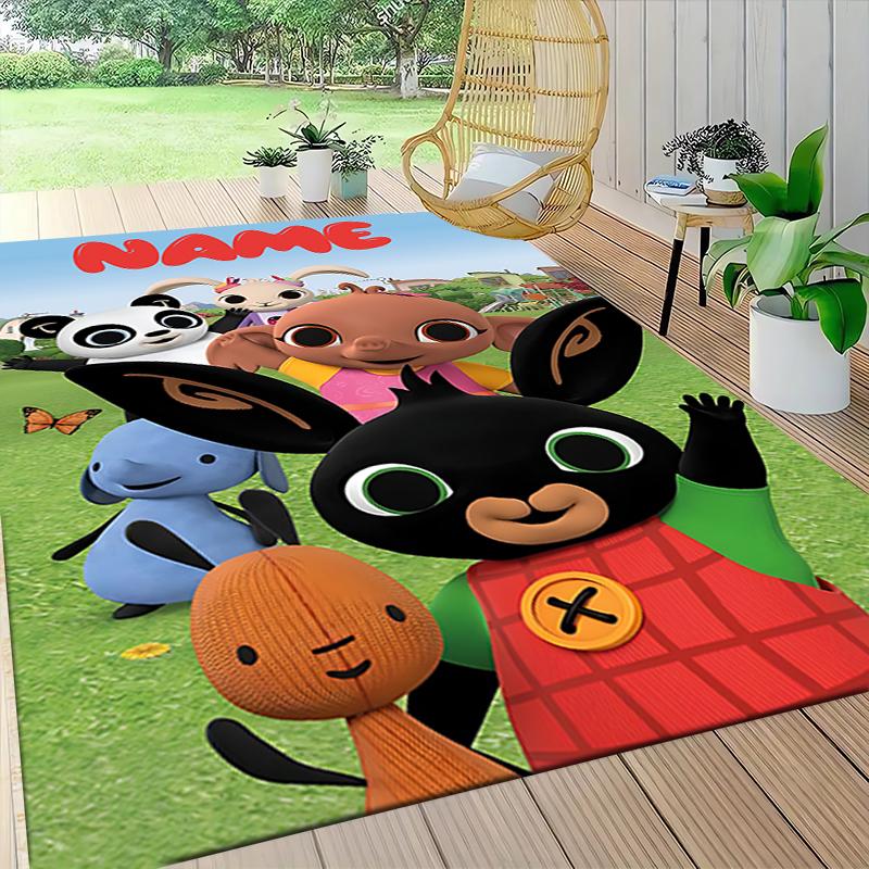 Custom Name BT21 Character Celebration Carpet Rug Customizable Soft Washable Anti-Slip Home Living Room Sofa Mats Personalized Rug. 0909154