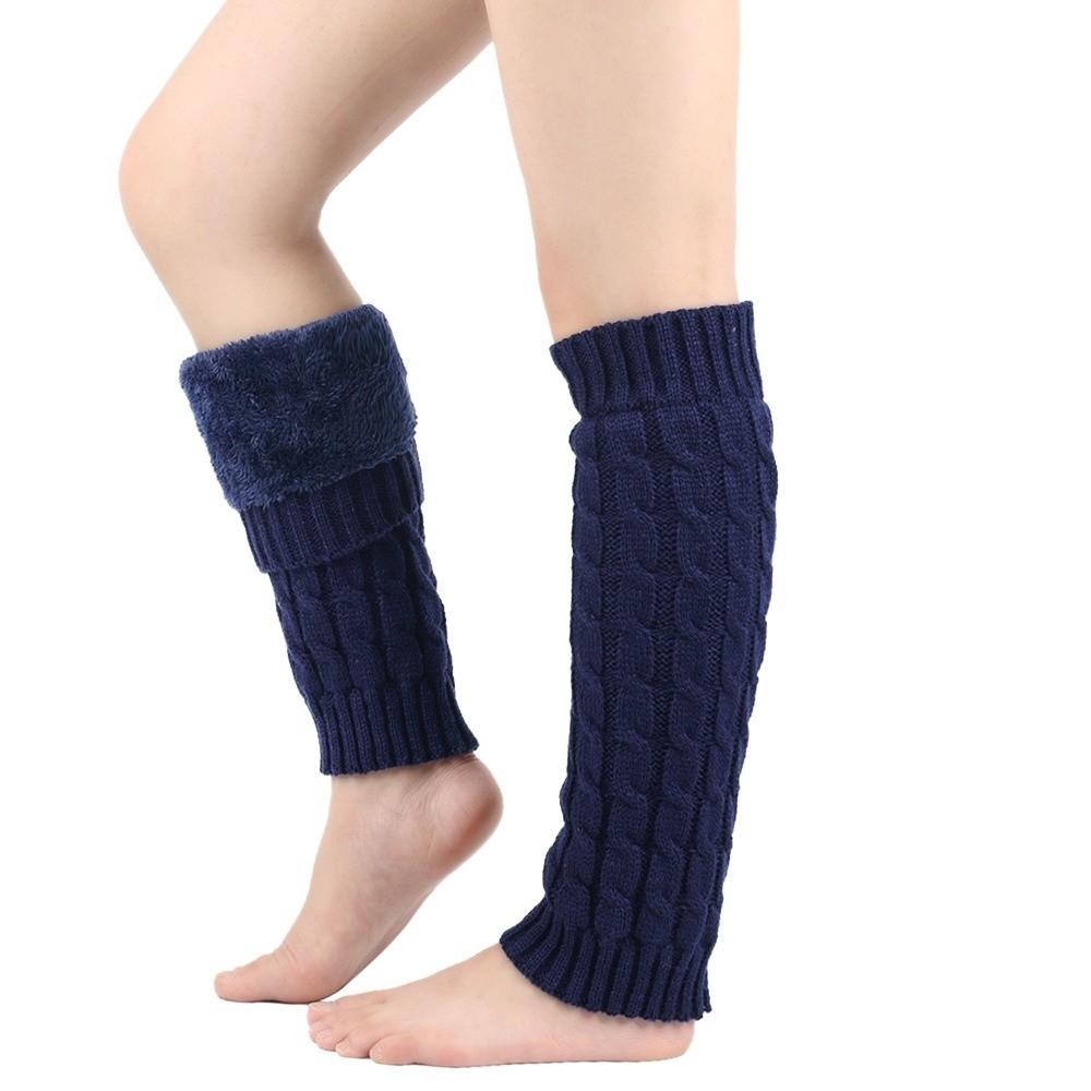 Foot Cover Winter Leg Warmers Knee High Knitted Leg Coverings Socks Fleece Leg Warmers  Women