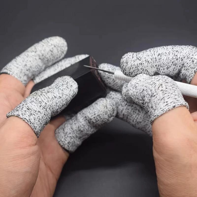 10 Stück 5-stufige Schutz-Hochleistungs-Anti-Schnitt-Fingerhandschuhe für verschiedene Aktivitäten wie Basteln, Nähen, Schnitzen