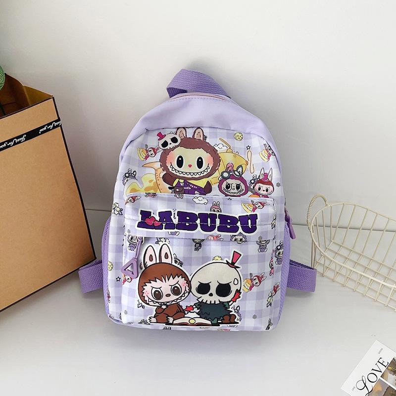 

Школьный рюкзак новый матовый с мультяшным милым дизайном для мальчиков и девочек начальной школы, повседневный рюкзак для позвоночника светло-фиолетовый