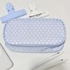 Blue Polka Dot Pencil Case - Cute Japanese Style, Large Capacity Storage for Stationery & Cosmetics