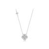 Sterling Silver Zircon Four-Leaf Clover Necklace - Elegant Minimalist Jewelry for Women