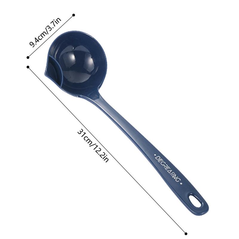 Langstieliger Küchenfilterlöffel, Sieb, Öl-Suppenabscheider, Esslöffel, kreatives Geschirr, Topf, Schaumlöffel, mit Löchern