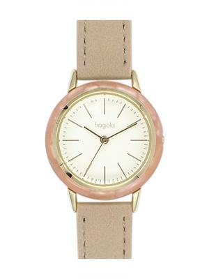 [Follow] Fragola Acetate Bezel Watch H04421A-1 BE Women's Beige