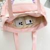 Cartoon Cat Crossbody Bag College Style Large Capacity Shoulder Tote Bag Student Class Book Bag