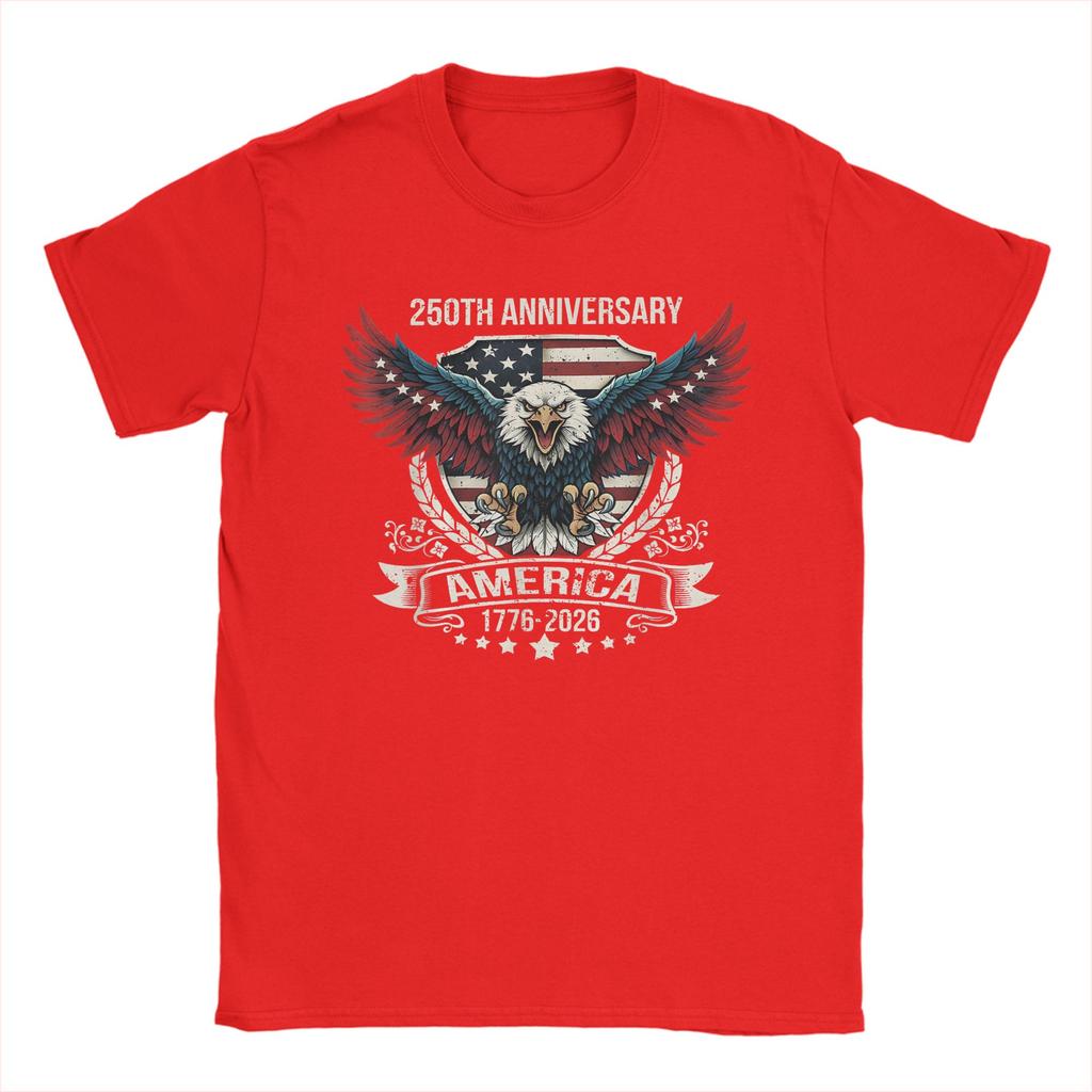 USA Independence 250th Anniversary 1776 2026 Patriotic Eagle Unisex T Shirts Tee Shirt Short Sleeve Round Neck TShirts Clothes