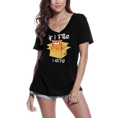 Women's T-Shirt If I Fits I Sits - Cute Short Sleeve Tee Shirt