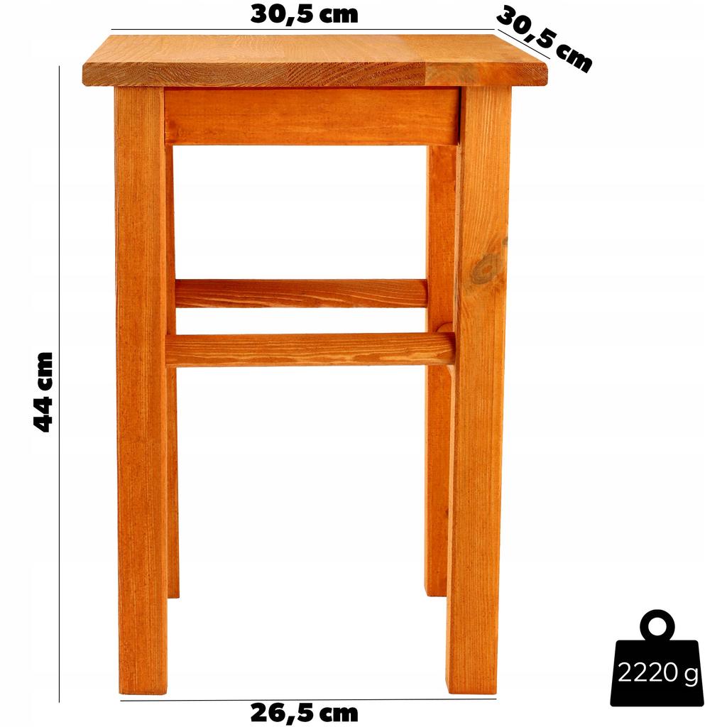 KADAX Wooden Kitchen Stool Chair 43.5cm Solid Alder