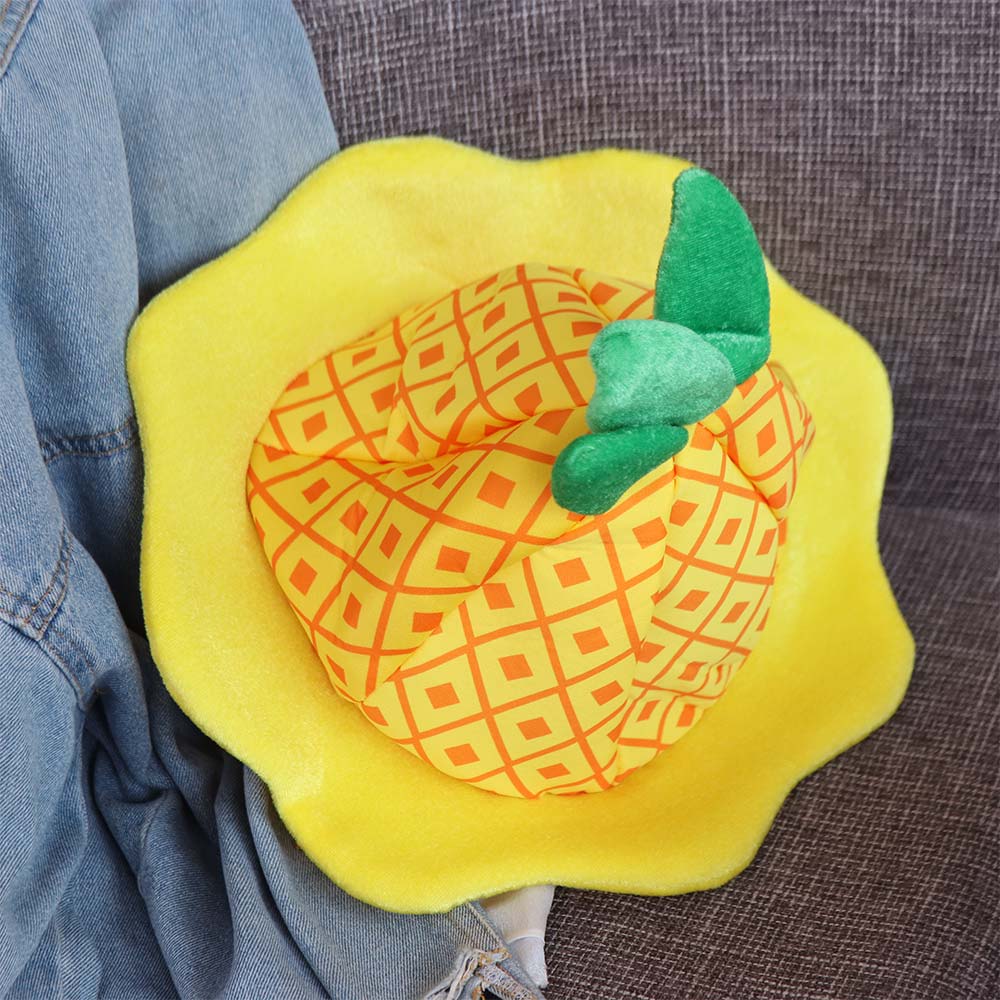 Soft Plush Cartoon Fruit Hat Comfortable Cosplay Headwear Pineapple Hat  Birthday Decorations