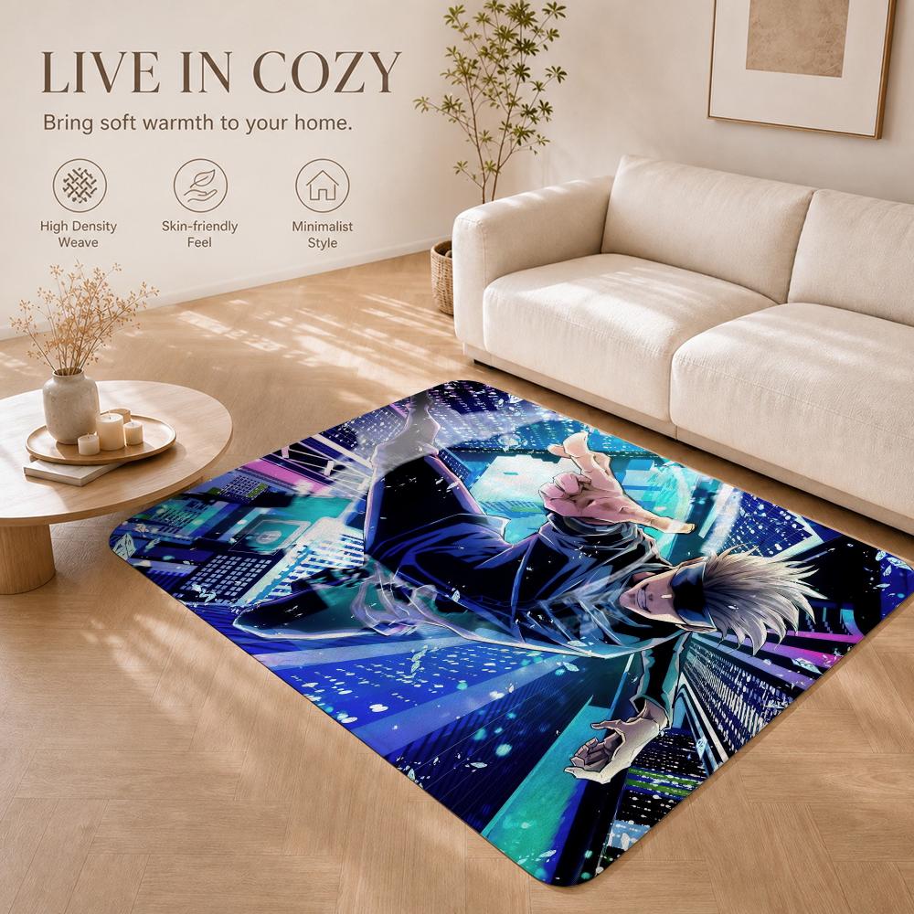 Dark Fantasy Anime J-Jujutsu KaisenS Floor Mat Non-Slip Absorbent Floor Mat Decorative Rug for Home Bathroom Bedroom Entryway