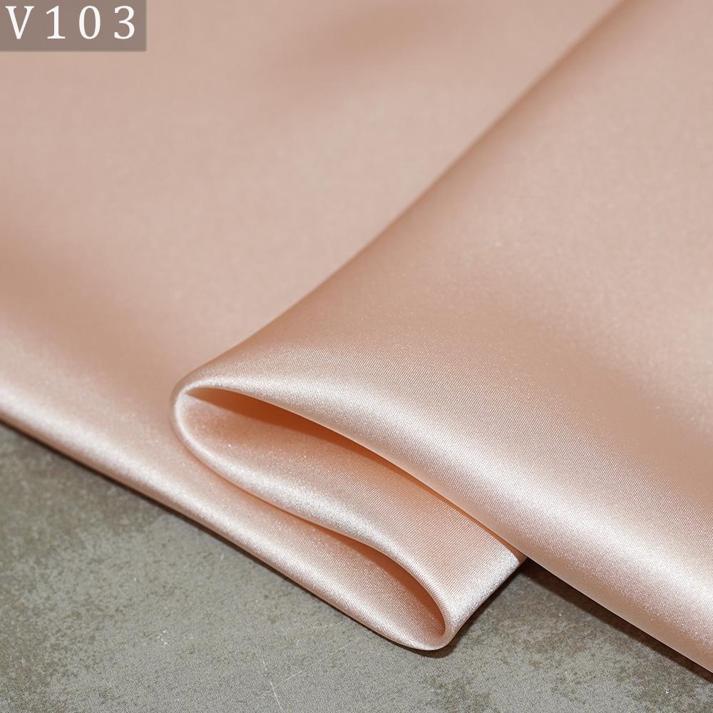 HYSK Natural Genuine Pure 100% Silk Crepe Satin Fabric Silk China Duchess Plain Brown by Meter for Dress Bedding Wedding
