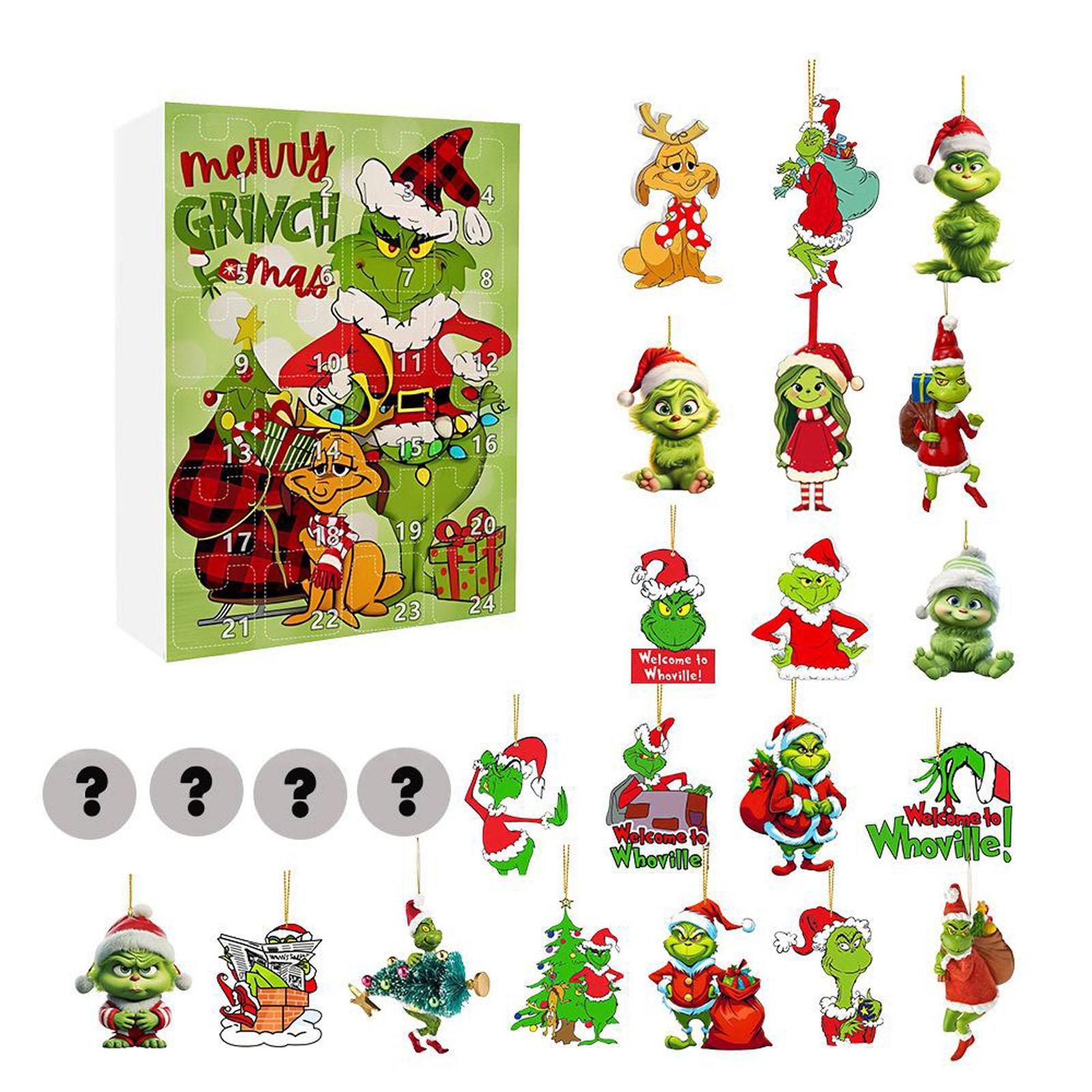 

2D Christmas Advent Calendar Green Christmas Tree Decorations Ornaments Countdown Gifts Suitable For Teens, Boys, Girls And Adults(Random Delivery) One Size