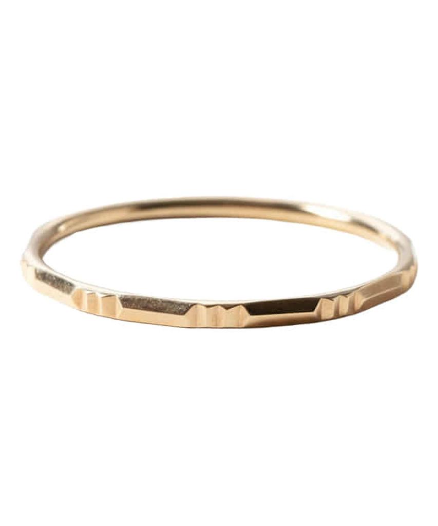 Alleun 14K 18K Cut Thread Gold Rings Layered Cherish Friendship