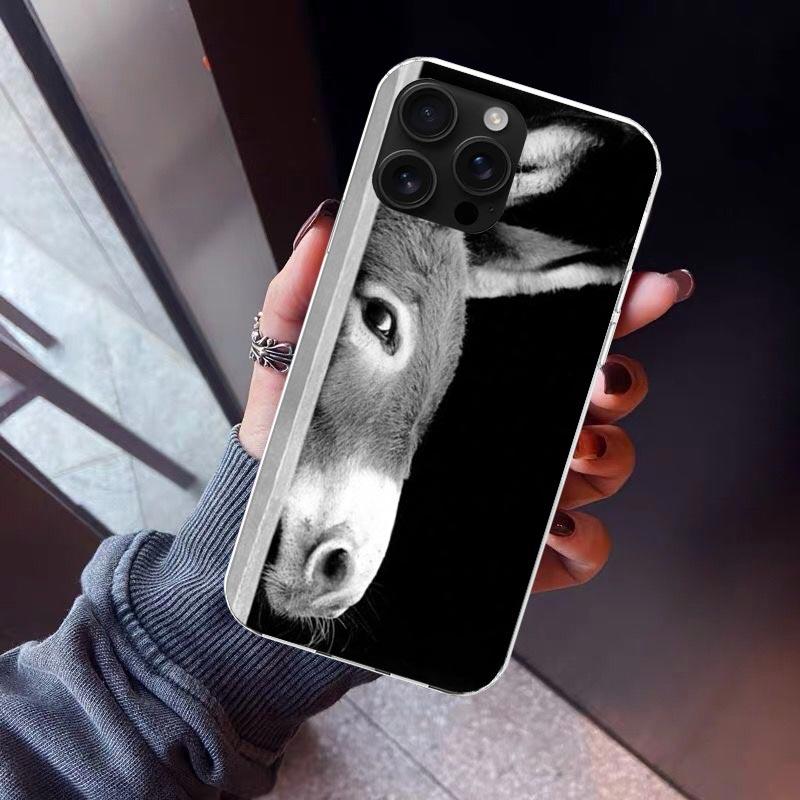 

Funny Donkey Phone Case For iPhone 17 Air 16 15 Pro Max 14 Plus 13 Mini 12 11 Cover 7 8 SE Silicone Shell Print Fundas 17 Air 16 iPhone 17 Pro Max