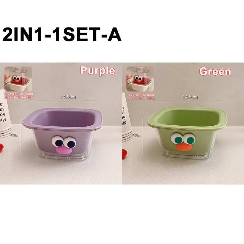 Creative Cute Thickened Double Layer Mini Drain Basket Multi-functional Household Fruit Snack Storage Basket Kitchen Accessories