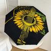 1pc Sunflower Guitar Music Notes Artwork Umbrella with Plastic Handle,Suitable for All Seasons Home Travel Outdoor UmbrellaDD1257