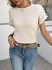 2025 Lace Spliced Round Neck Short Sleeve Women's T-Shirt