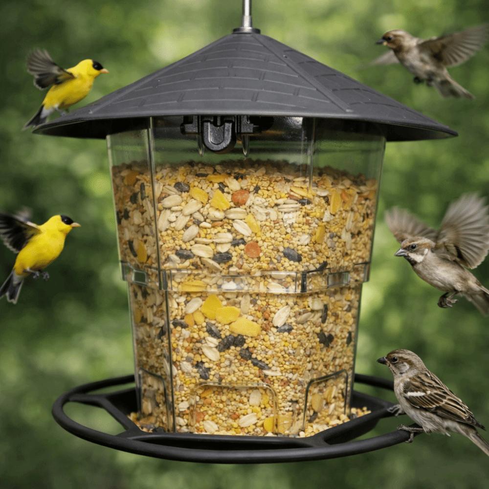 Folding Hanging Bird Feeder Waterproof Bird Food Dispenser Wild Bird Feeders  Courtyard