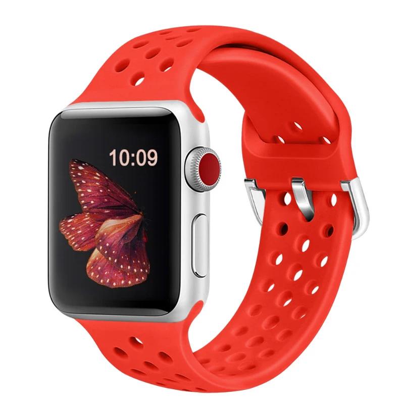 Cinturino in Silicone per Apple Watch Band 45mm 44mm 41mm 42mm 46mm Ultra 2 49mm Sportivo Traspirante Cinturino iWatch 10 9 8 7 6 5 4 SE Correa