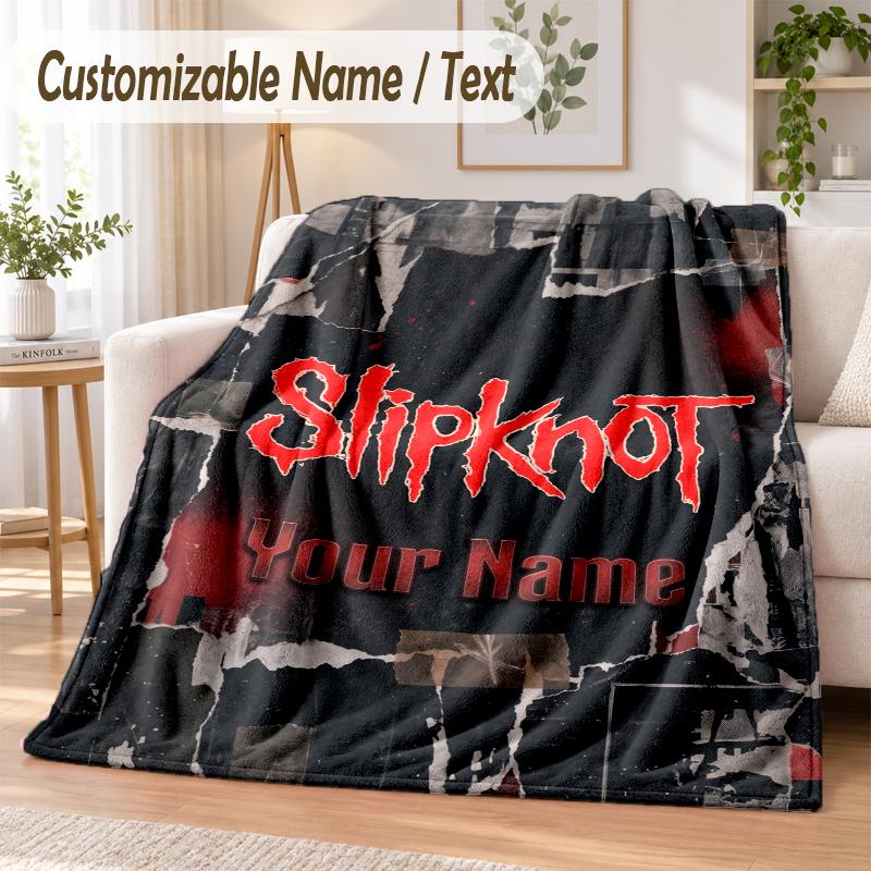 Personalisierte Flanelldecke mit Slipknot-Aufdruck Warme Gemütliche Decke für Zuhause Sofa Bettwäsche