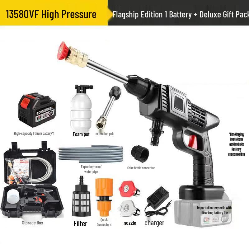 Kabellose Hochdruck-Autowasch-Wasserpistole mit Lithiumbatterie für kraftvolle Reinigung