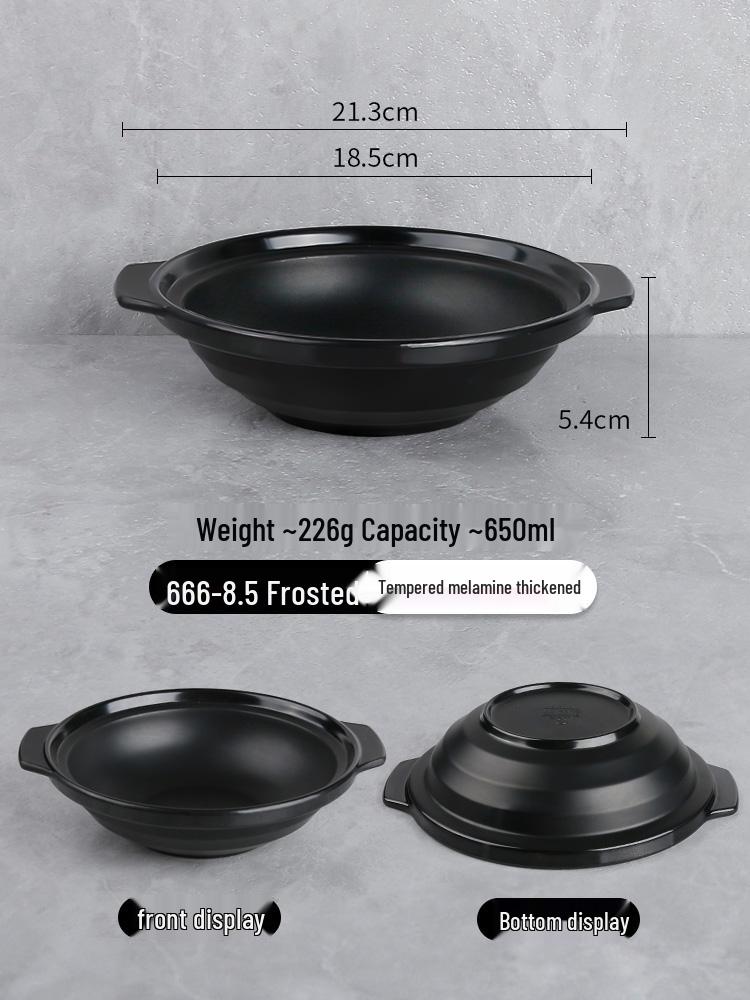 Melamine Faux Sand Double-Ear Bowl for Hot & Sour Noodles, Beef Soup & Potato Noodles