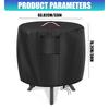 Moisture-Panel Round Fire Pit Cover with Bottom Drawcord, Upper Removal Handle and Black 420D Fabric for Yard Equipment Storage Between Gatherings