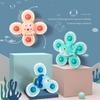 Baby Cartoon Fidget Spinner Toys Colorful Insect Educational Toy Kids Fingertip Rattle Bath Toys Set for Boys Girls Gift