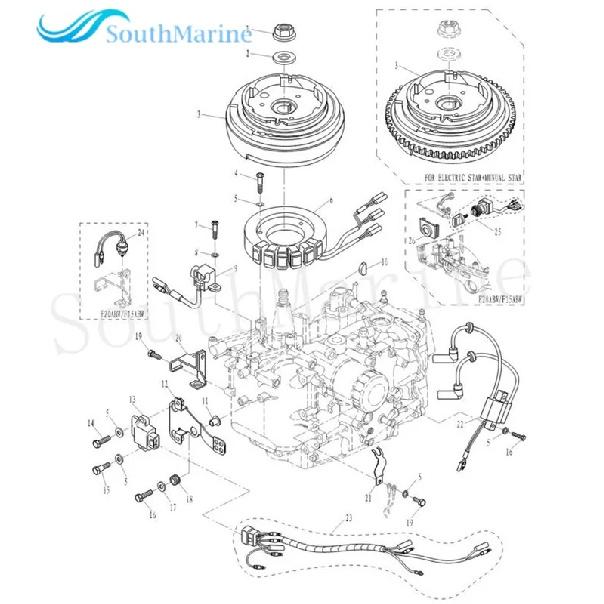 Boat Motor F20-05000301 CDI Cable Assembly for Parsun HDX 4-Stroke F20A F15A Outboard Engine C.D.I CABLE
