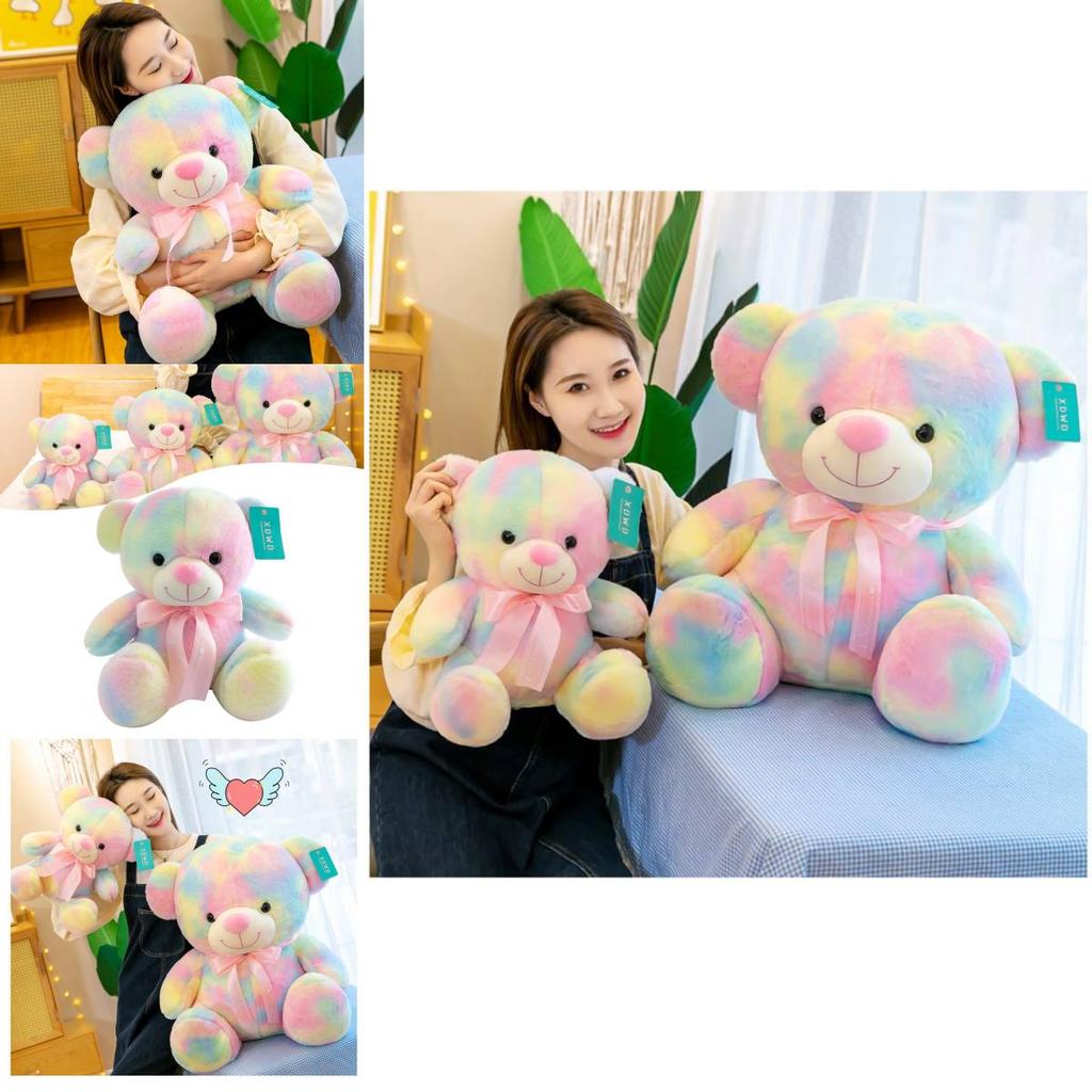 Rainbow Bear Plush Toy With Soft Cotton Material For Kids And Birthday Gift