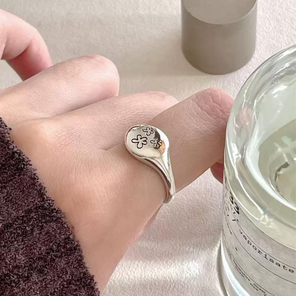 Korean Retro Flower Cuff Finger Rings For Women Girl Fashion New Jewelry Bosom Friend Gift Party Anillos Mujer
