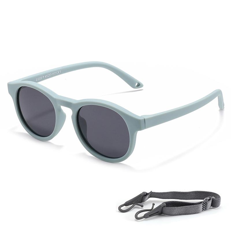 Small Round Polarized Kids Sunglasses Baby Sunglasses with Strap Flexible UV400 Polarized Infant Sunglasses for Ages 0-3 Years