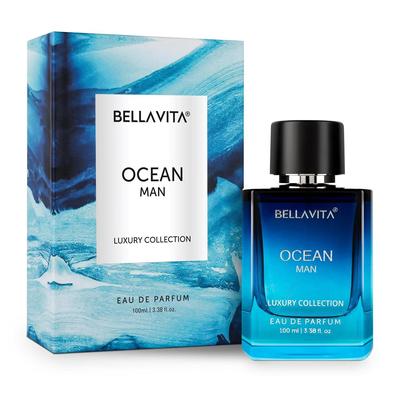 Bella Vita יוקרתי OCEAN Aquatic Eau De Parfum לגברים עם ים, סחלב ומושק| בושם טרי טרי ועץ EDP עמיד לאורך זמן, 100 מ"ל