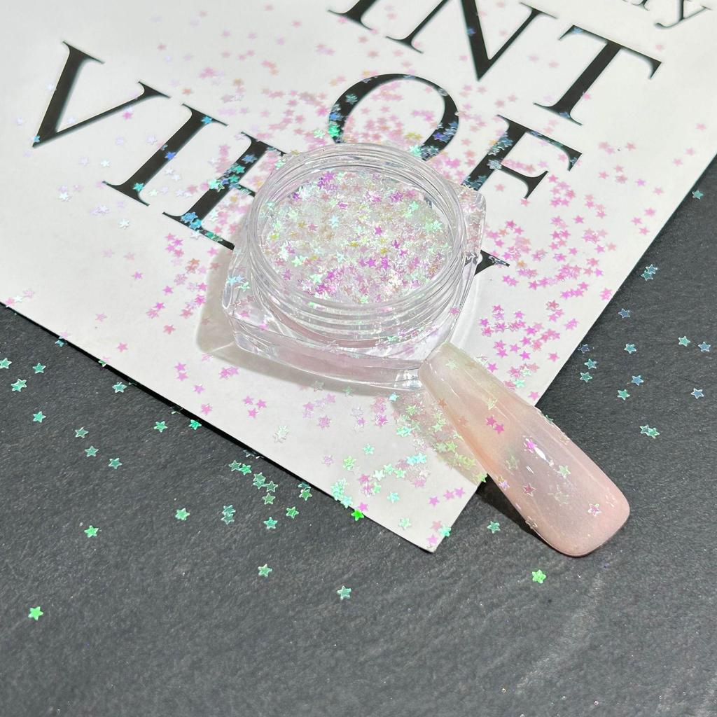 1mm Iridescent Star Nail Art Sequins - DIY Decorations