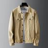 Men's Washed Denim Workwear Jacket - Heavyweight, Long Sleeve Cotton Shirt for Autumn/Winter