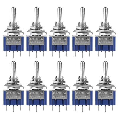 10 Stücke EIN-AUS-EIN Kippschalter SPDT 3-Position 3-Pin 6mm 6A 125VAC