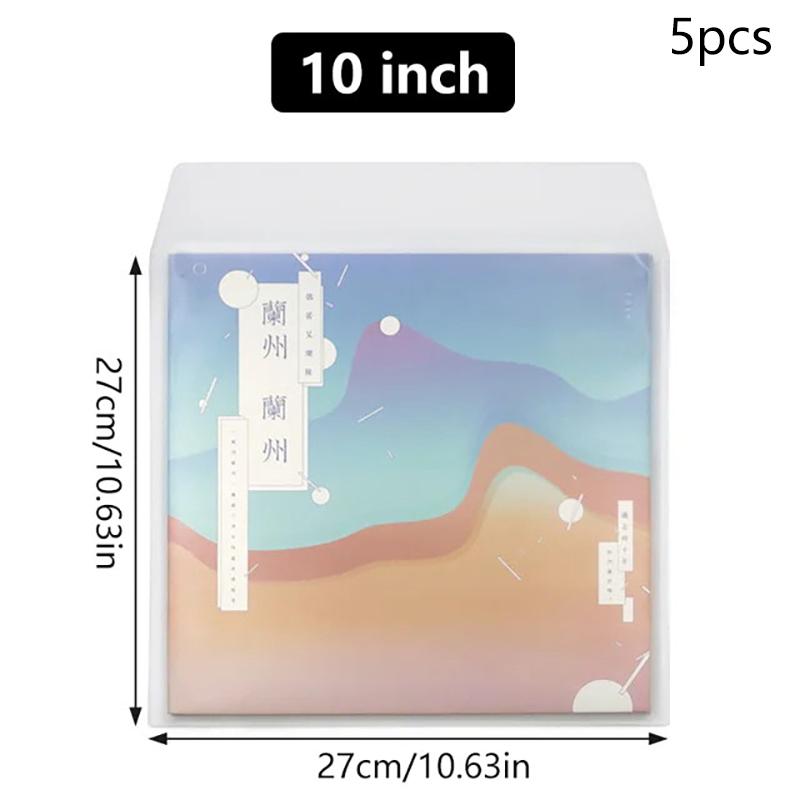 5Pcs 7/10/12 Inch Pvc Thicken Record Protective Sleeves Lp Vinyl Records Outer Sleeves Reusable Flat Open Top Bag Cover